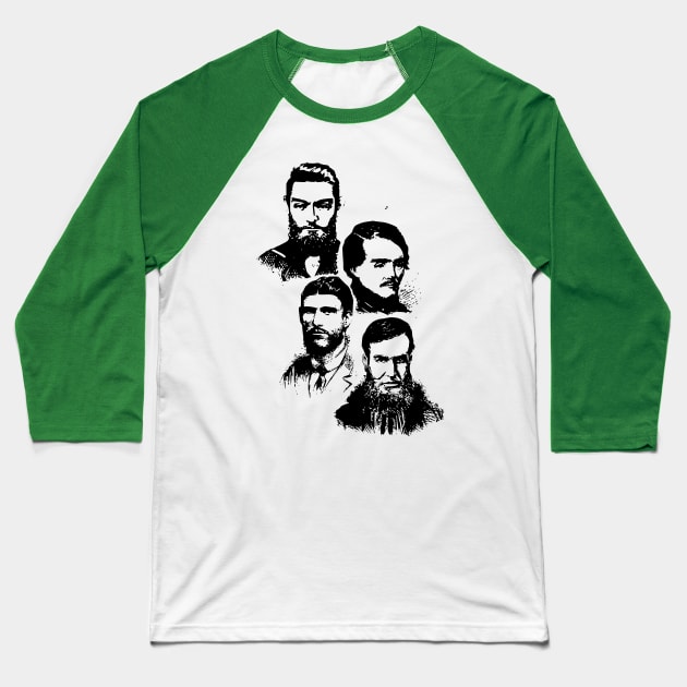 The Kelly Gang (diagonal) Baseball T-Shirt by Australian_Bushranging